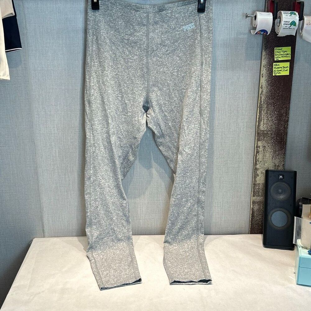 VS PINK Leggings Yoga Pants Small Black White Logo Stripe